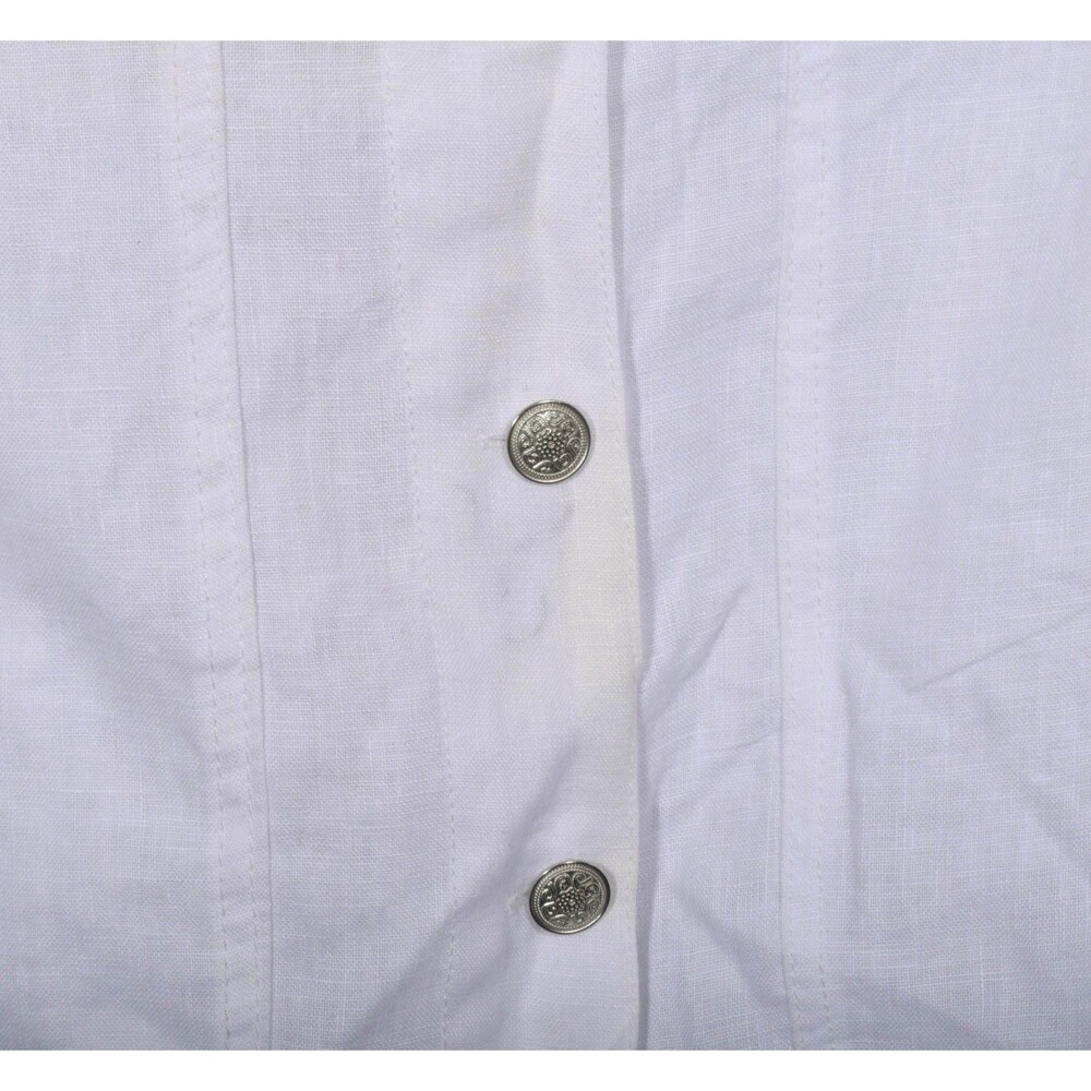 NWT Saint Tropez West 100% Linen White Button Front Jacket Shirt Sz 2X - Picture 3 of 4